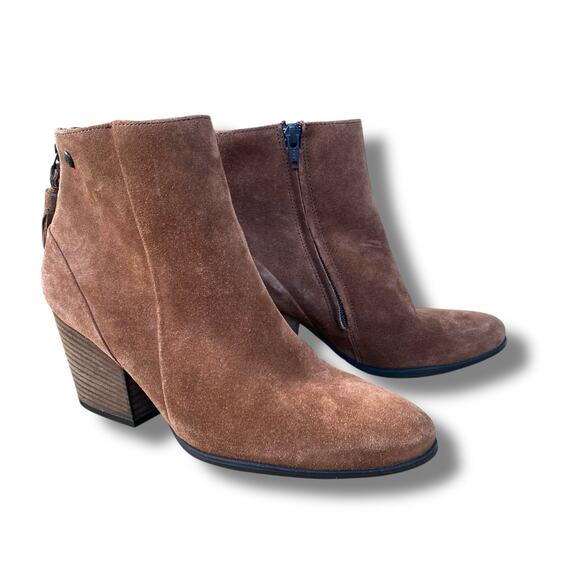 Paul Green Waterproof Suede Tassel Back Boots Brown US 8 UK 5.5 Block Heel - Picture 10 of 14